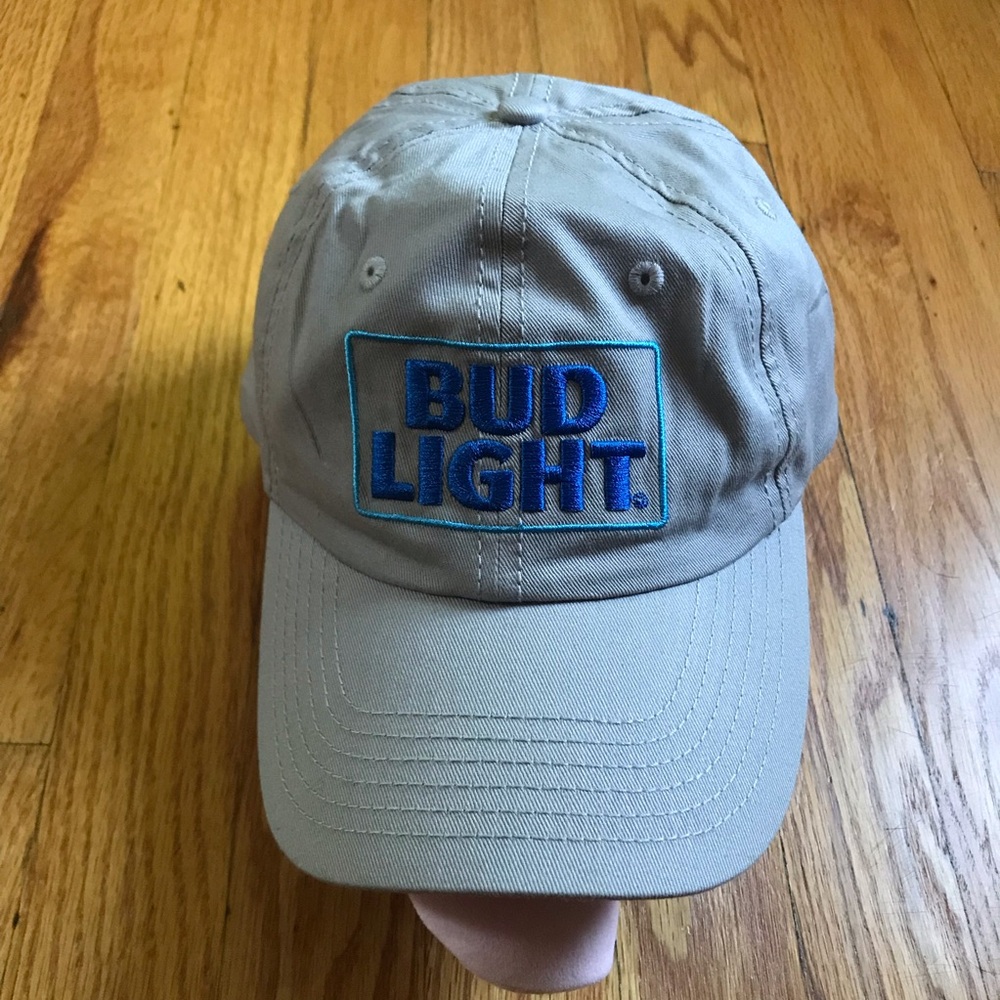 Bud Light Embroidered Logo Gray Baseball SnapBack Cap